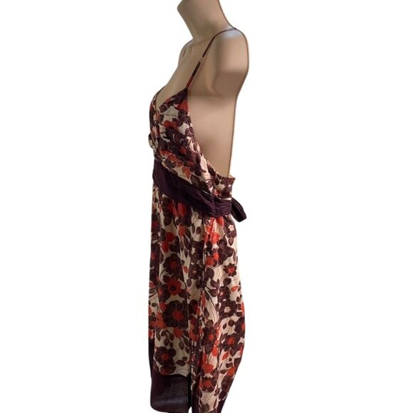 Womens Floral Sundress Spaghetti Straps Empire Waist Size Medium c - Picture 7 of 14